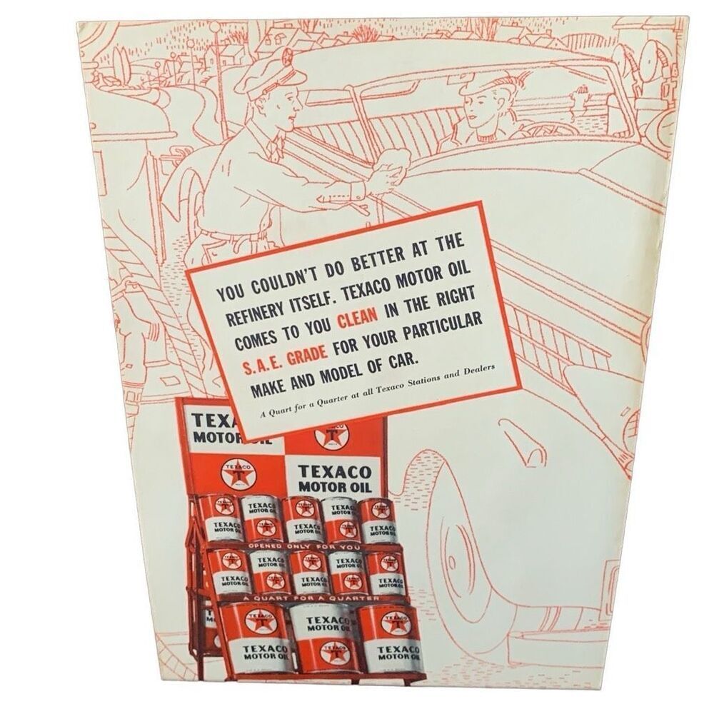 Vintage 1935 Texaco Motor Oil Couldn’t Do Better Ad Advertisement